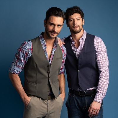 Gilet uomo foderato realizzato in maglia Punto Milano